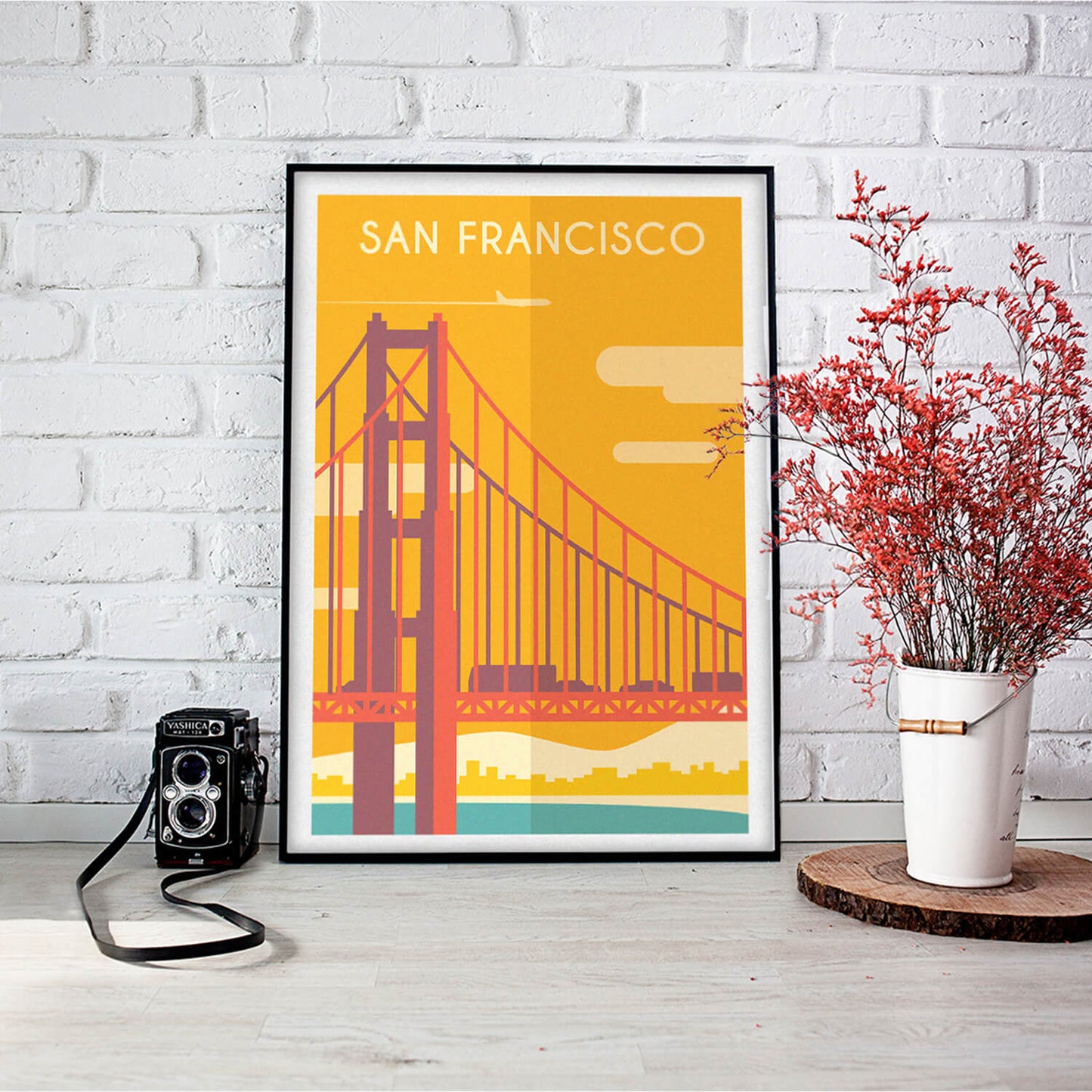 Minimalist Golden Gate Art Print