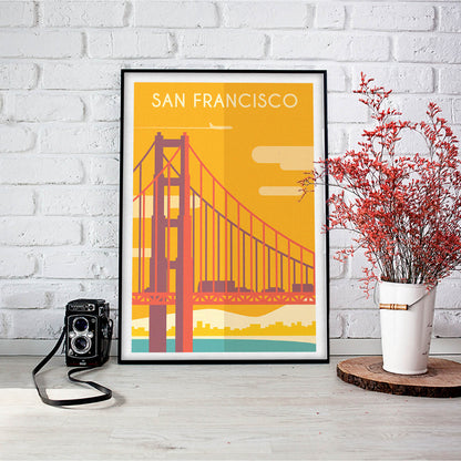 Minimalist Golden Gate Art Print