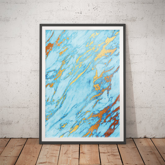 Opulent Waves Gold Marble Art Print