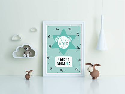 Scandi Nursery Sweet Dreams Art Print