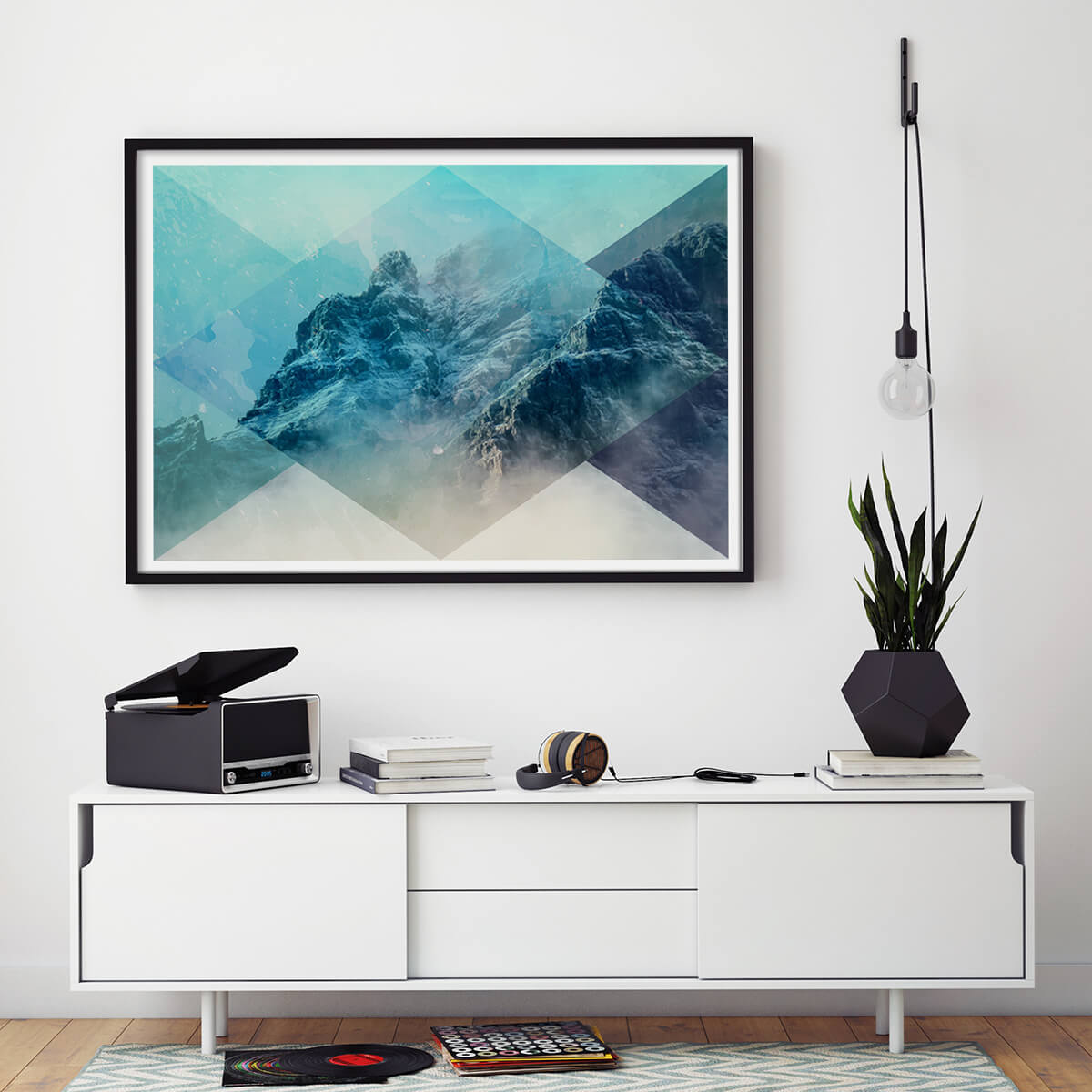 Tranquil Nordic Geometry Art Print