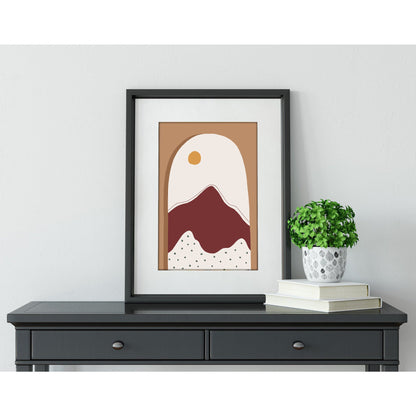 Tranquil Peaks Abstract Art Print