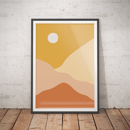 Serene Horizons Abstract Landscape Art Print