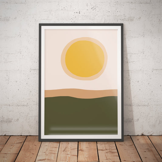 Sundown Tranquility - Abstract Landscape Art Print