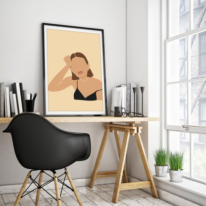 Elegant Woman in Black Art Print