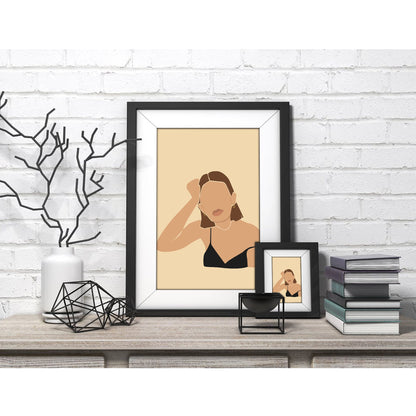 Elegant Woman in Black Art Print