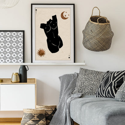 Silhouette Lunar Bust Art Print