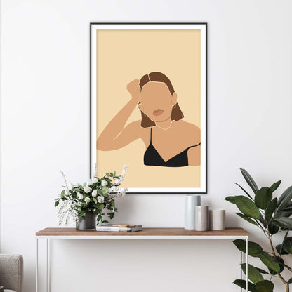 Elegant Woman in Black Art Print