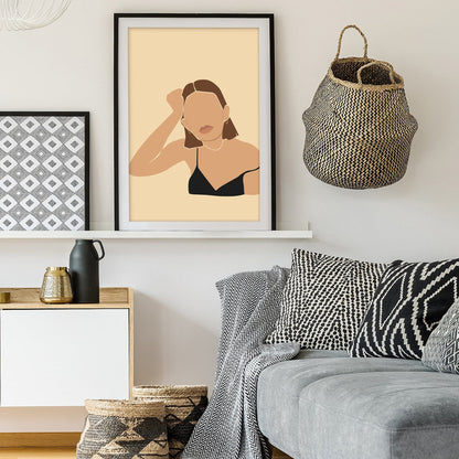 Elegant Woman in Black Art Print