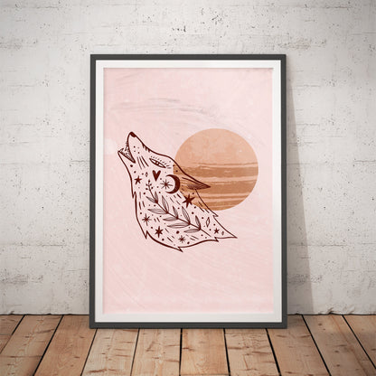 Wolf Moonrise Art Print