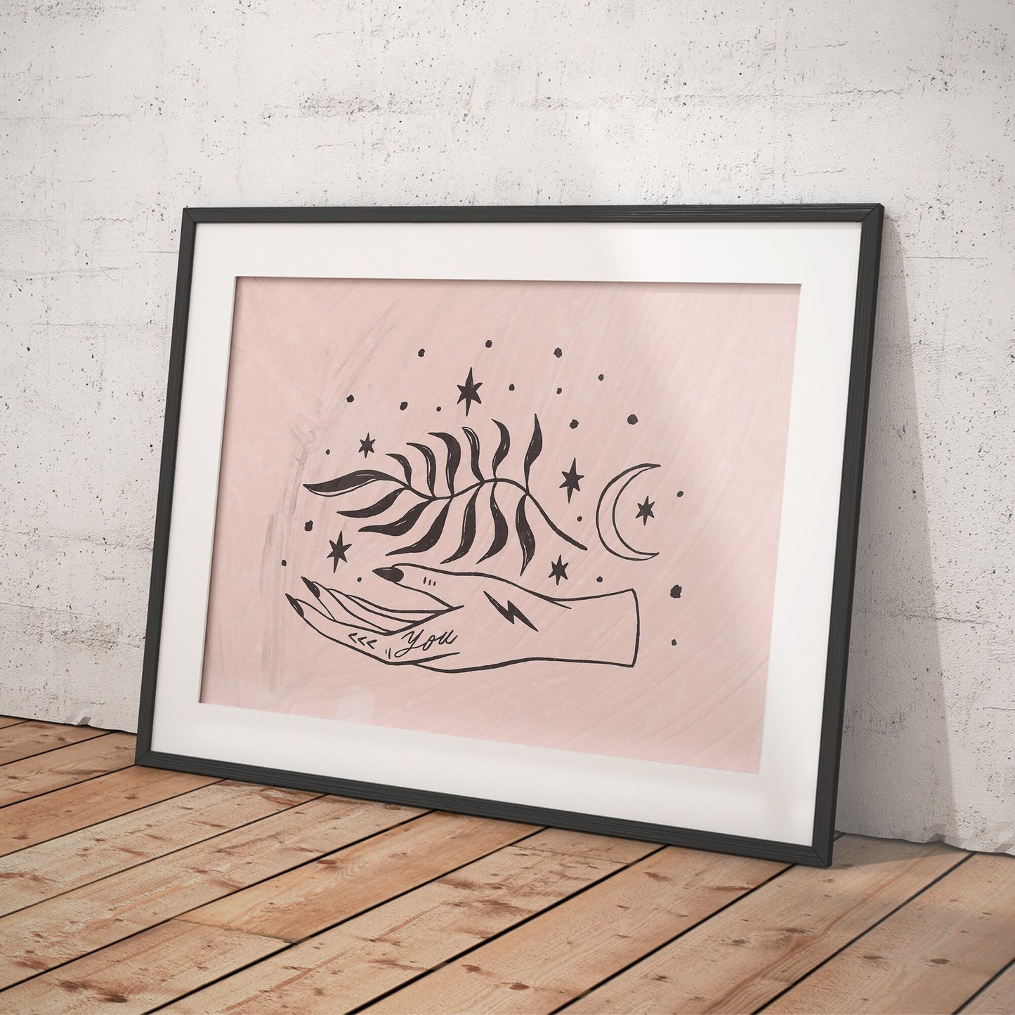 Starry Feather Scroll Art Print