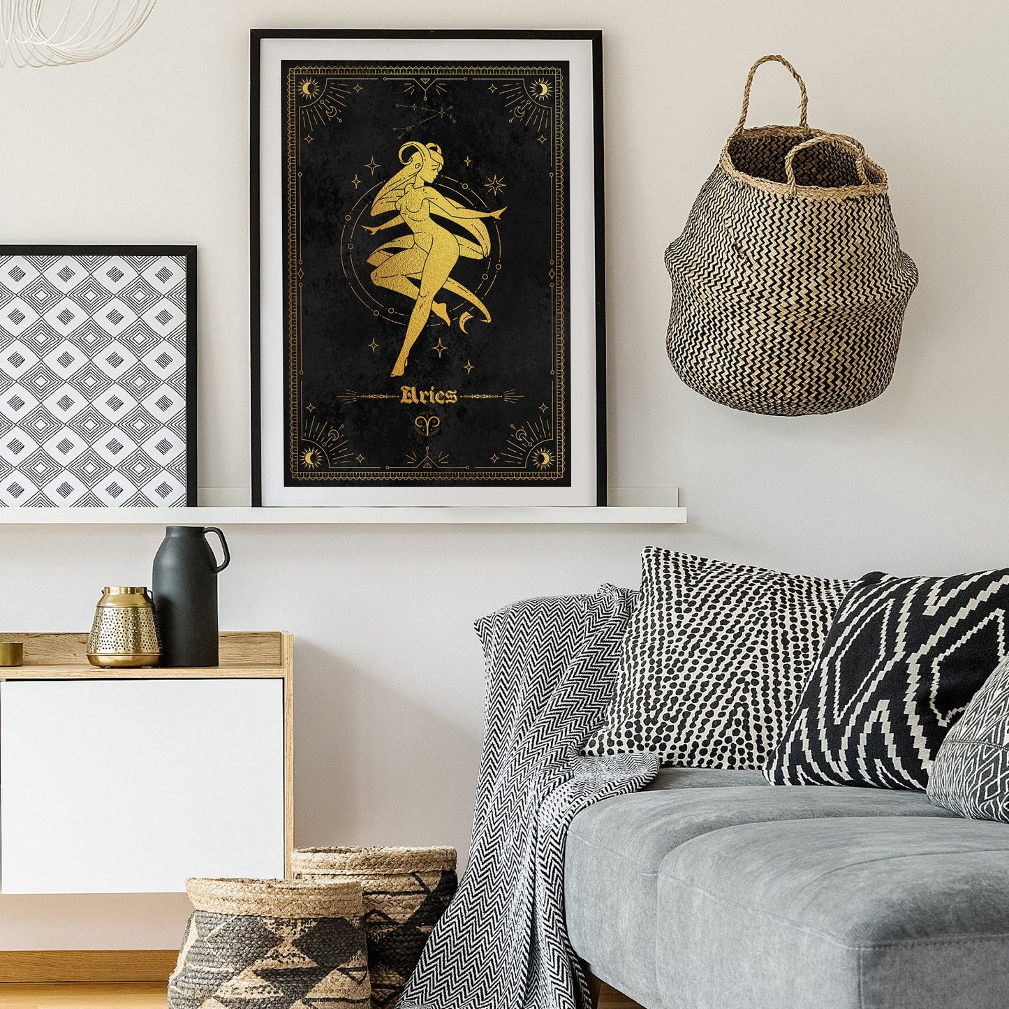 Aries Gold Foil Art Print