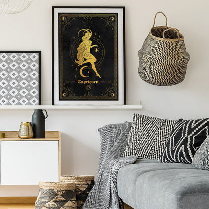 Capricorn Gold Foil Art Print