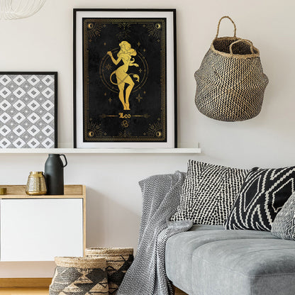 Leo Gold Foil Art Print