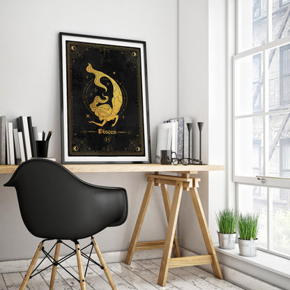 Pisces Gold Foil Art Print