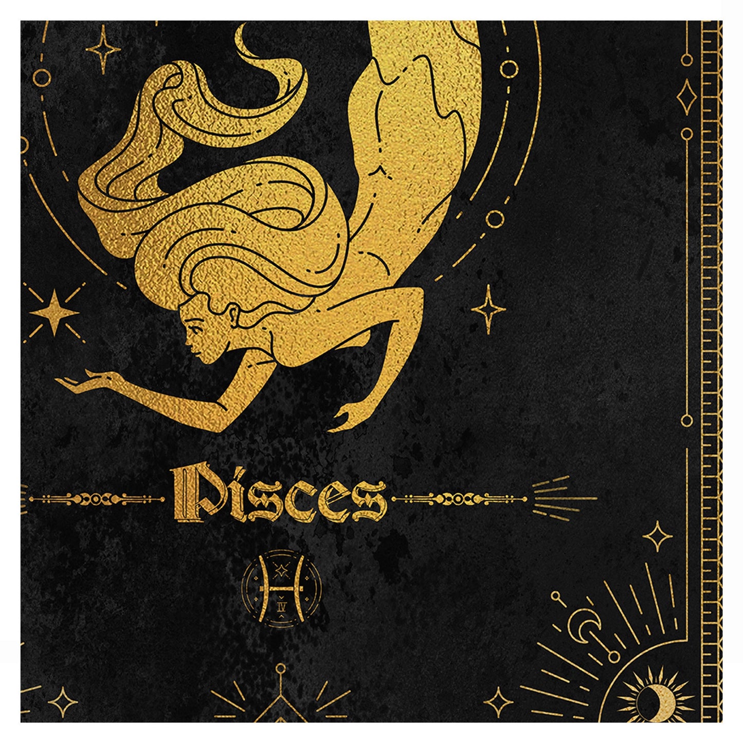 Pisces Gold Foil Art Print