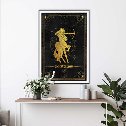 Sagittarius Gold Foil Art Print