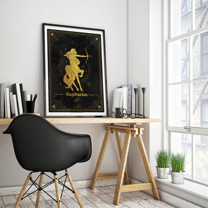 Sagittarius Gold Foil Art Print