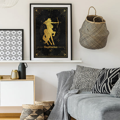 Sagittarius Gold Foil Art Print