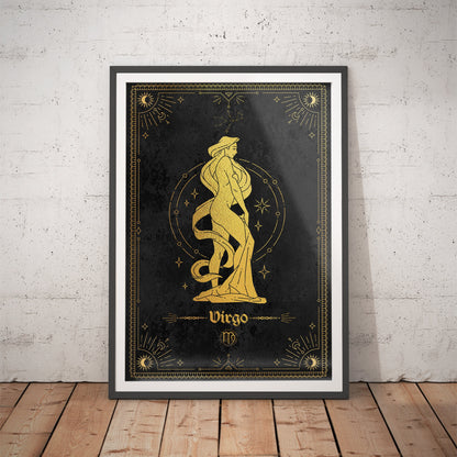 Virgo Gold Foil Art Print