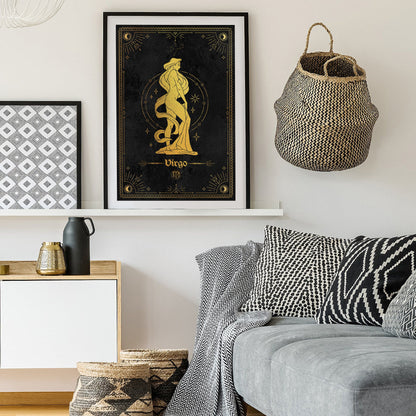 Virgo Gold Foil Art Print