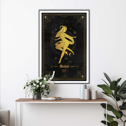 Aries Gold Foil Art Print