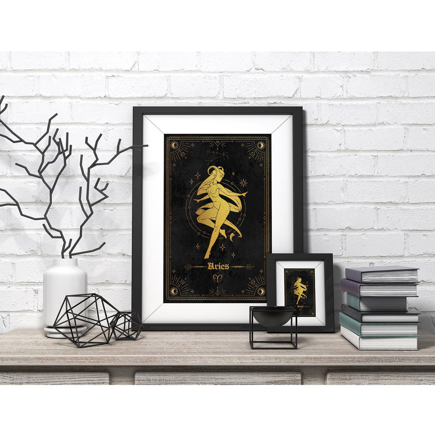 Aries Gold Foil Art Print