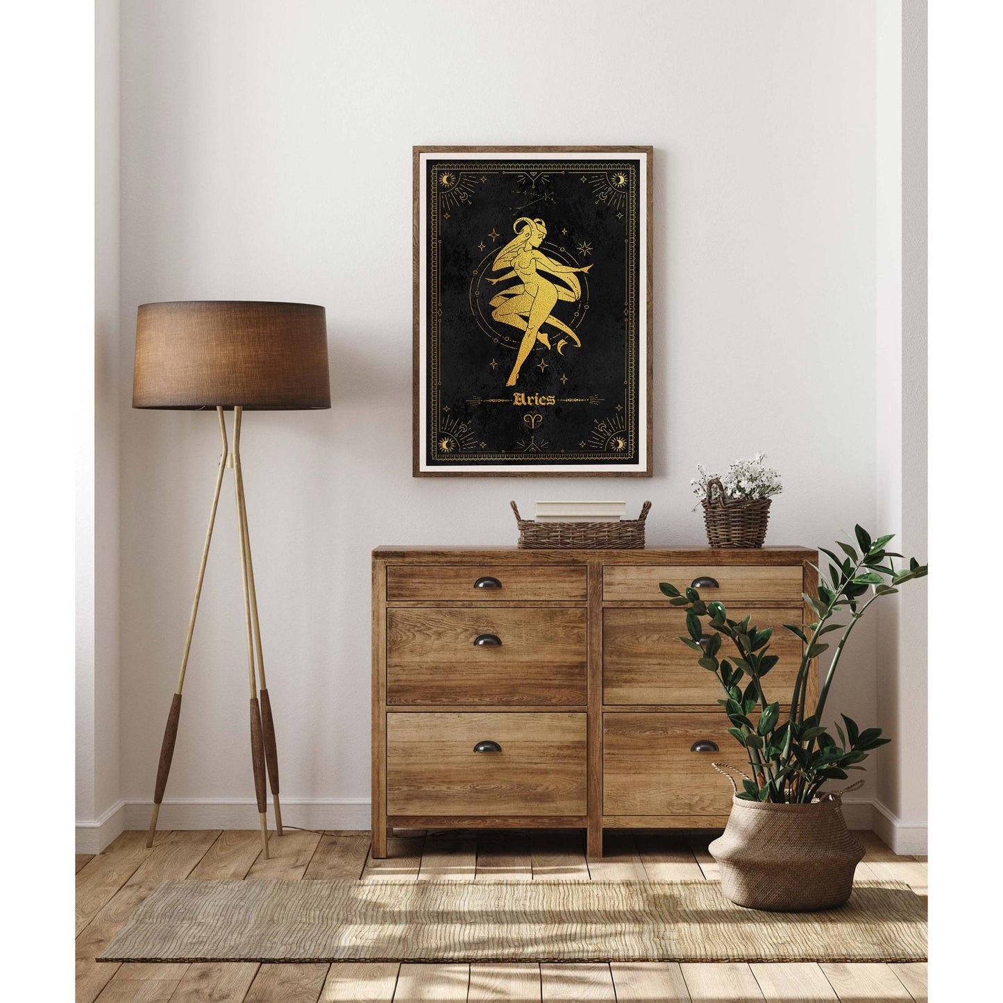 Aries Gold Foil Art Print