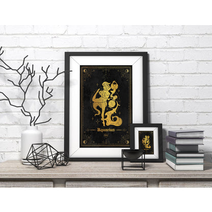 Aquarius Gold Foil Art Print