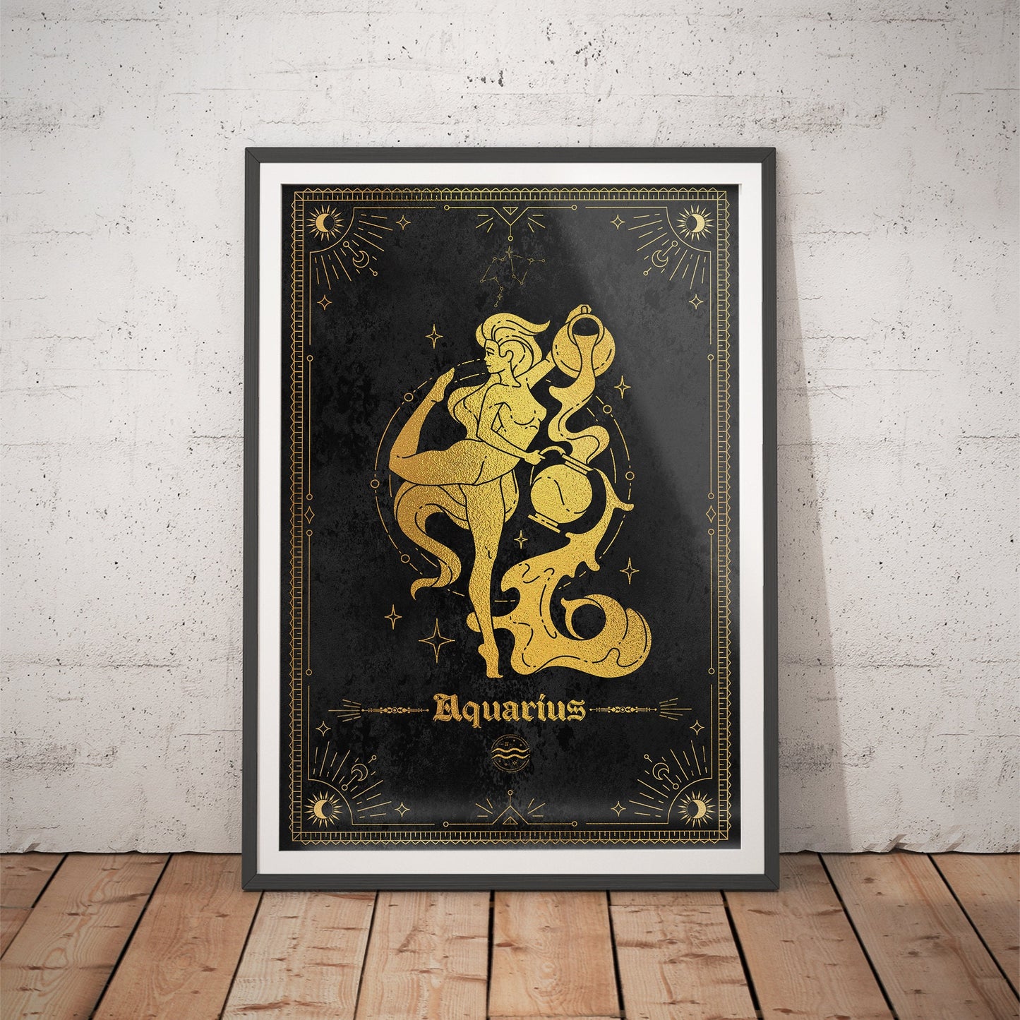 Aquarius Gold Foil Art Print