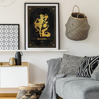 Aquarius Gold Foil Art Print