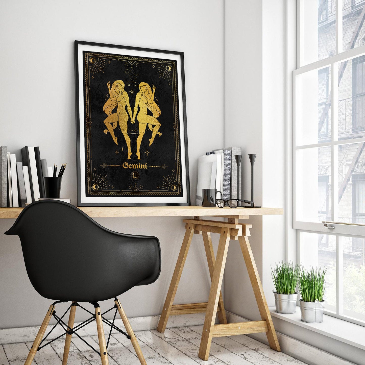 Gemini Gold Foil Art Print