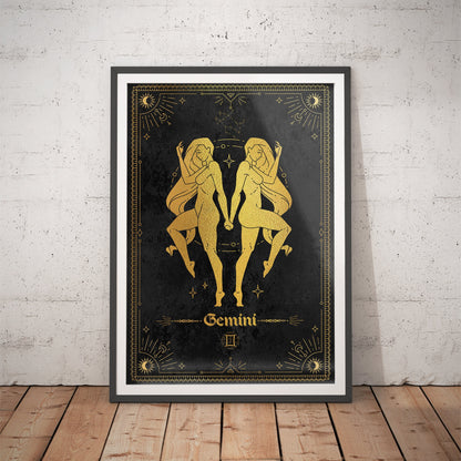 Gemini Gold Foil Art Print