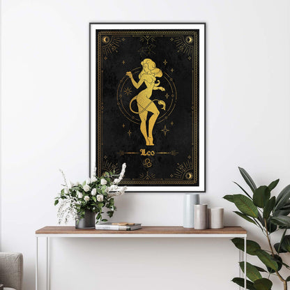 Leo Gold Foil Art Print