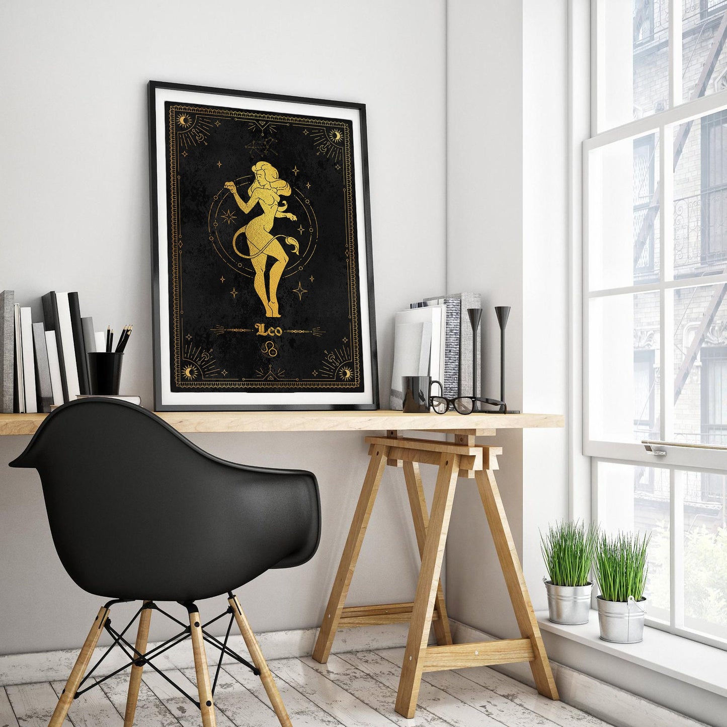 Leo Gold Foil Art Print