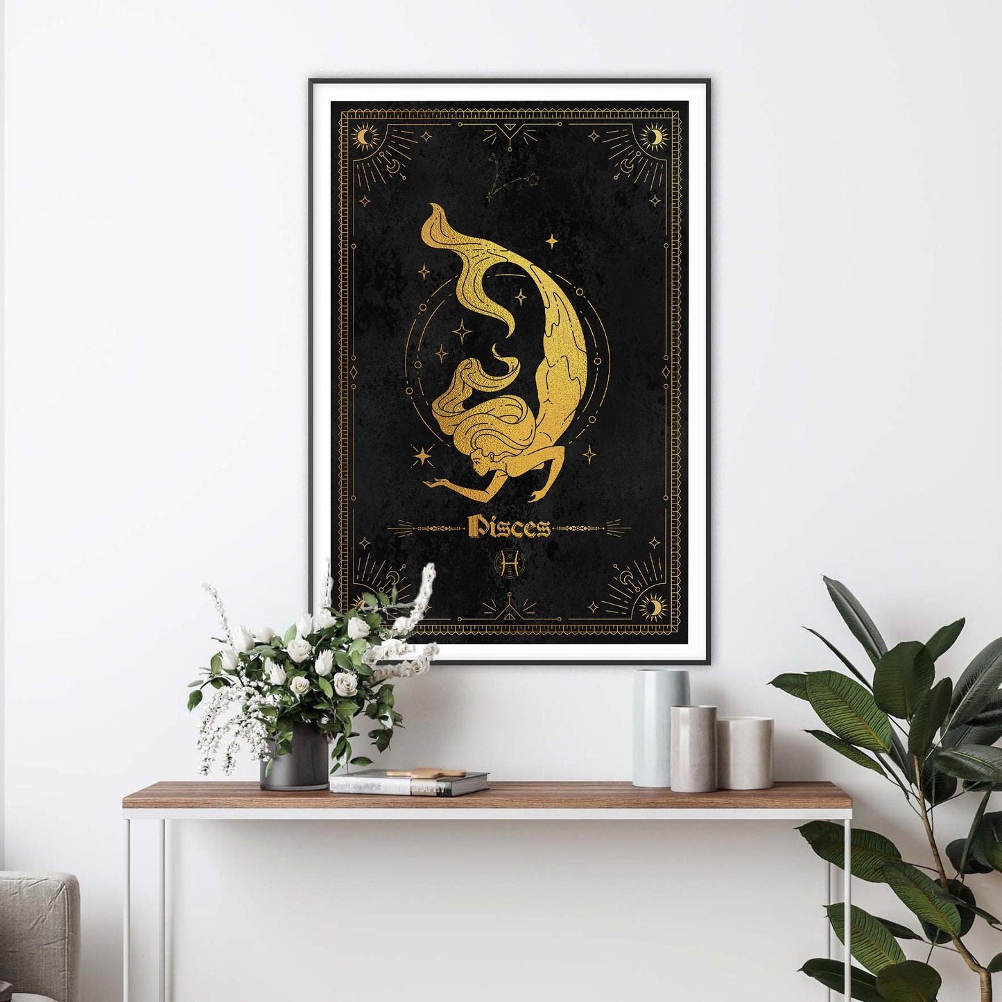 Pisces Gold Foil Art Print