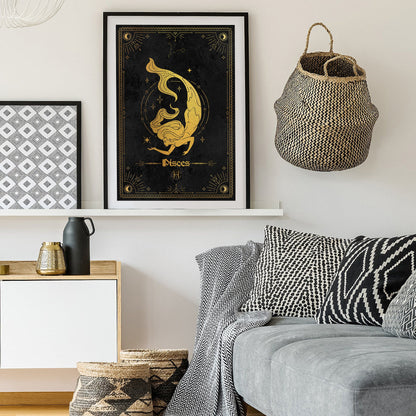 Pisces Gold Foil Art Print