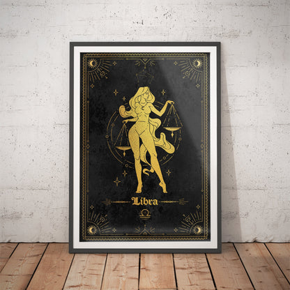 Libra Gold Foil Art Print