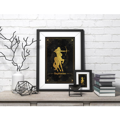 Sagittarius Gold Foil Art Print