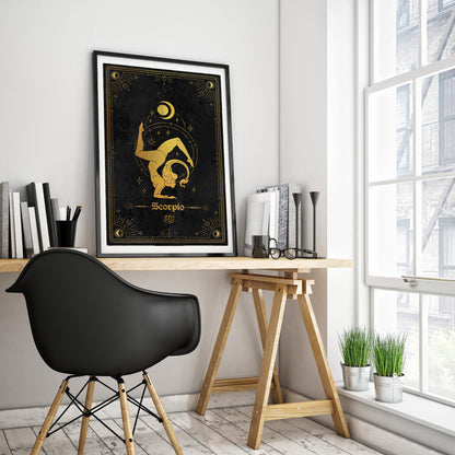 Scorpio Gold Foil Art Print