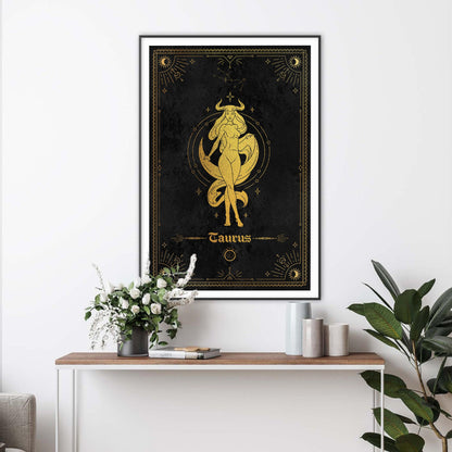 Taurus Gold Foil Art Print