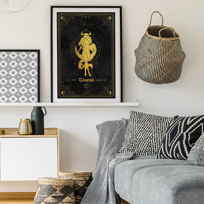 Taurus Gold Foil Art Print