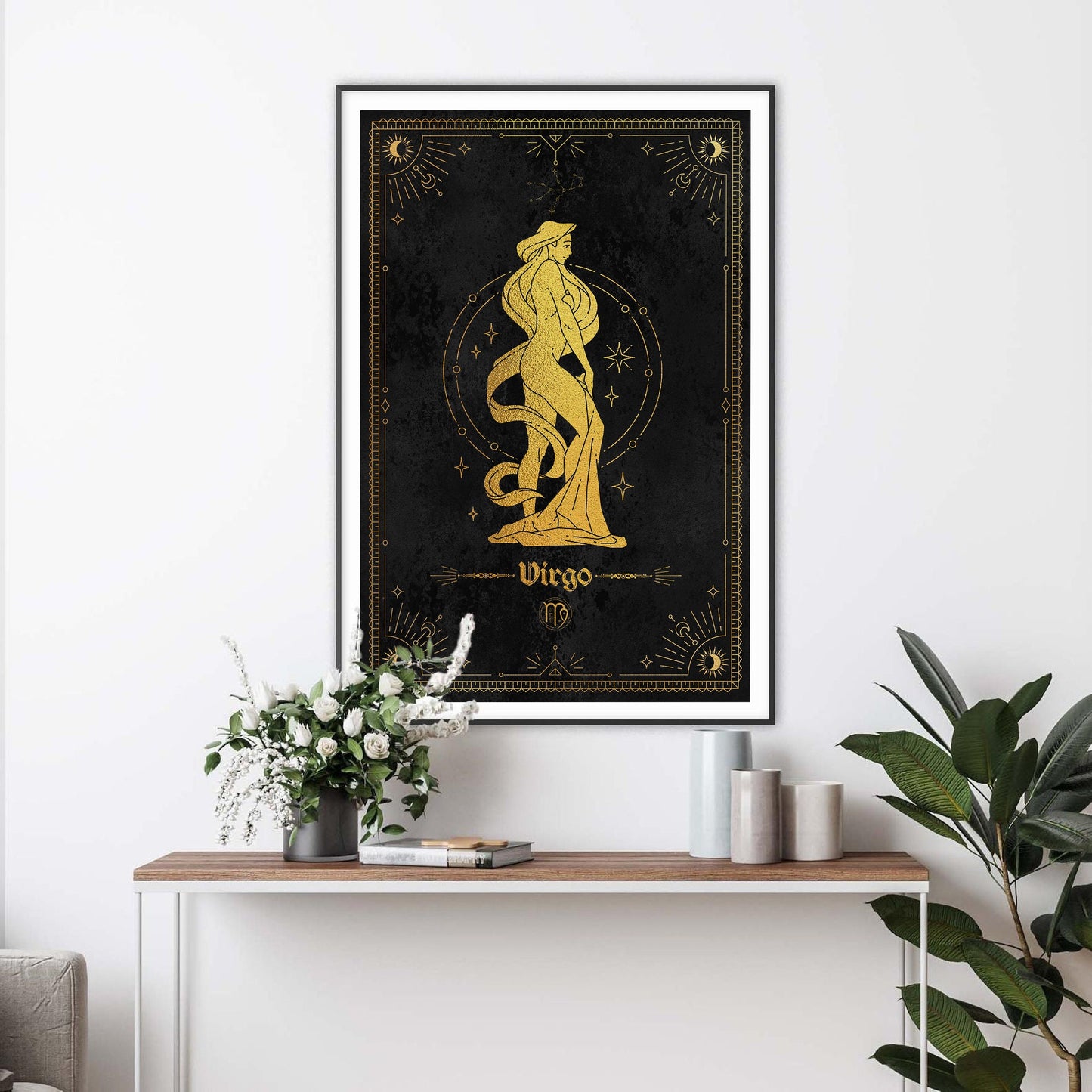 Virgo Gold Foil Art Print