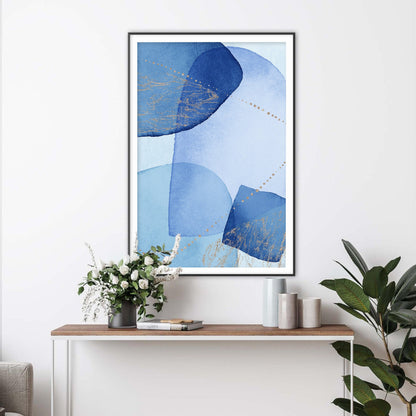 Sapphire Geometric Watercolor Art Print