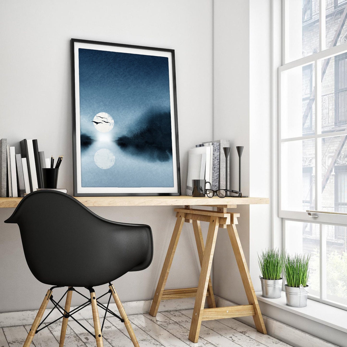 Moonlit Cloudscape Art Print