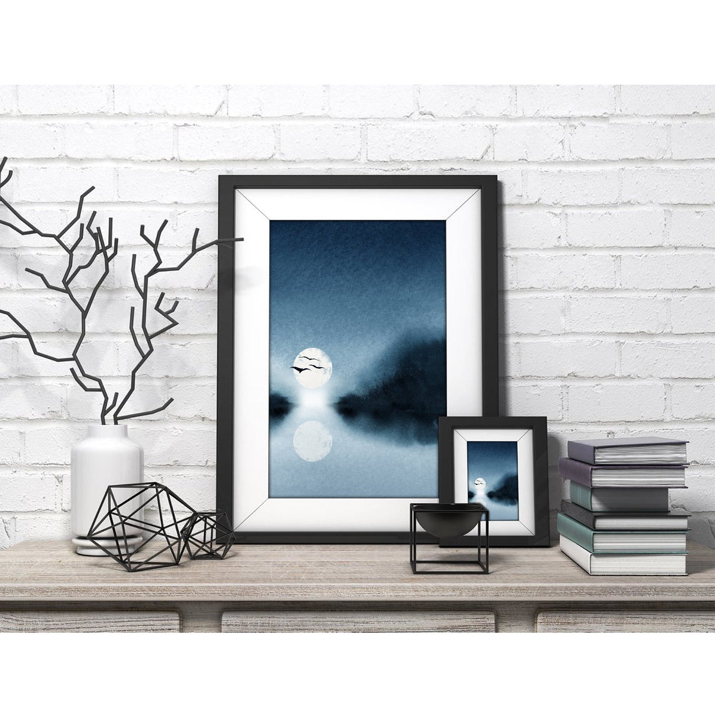 Moonlit Cloudscape Art Print