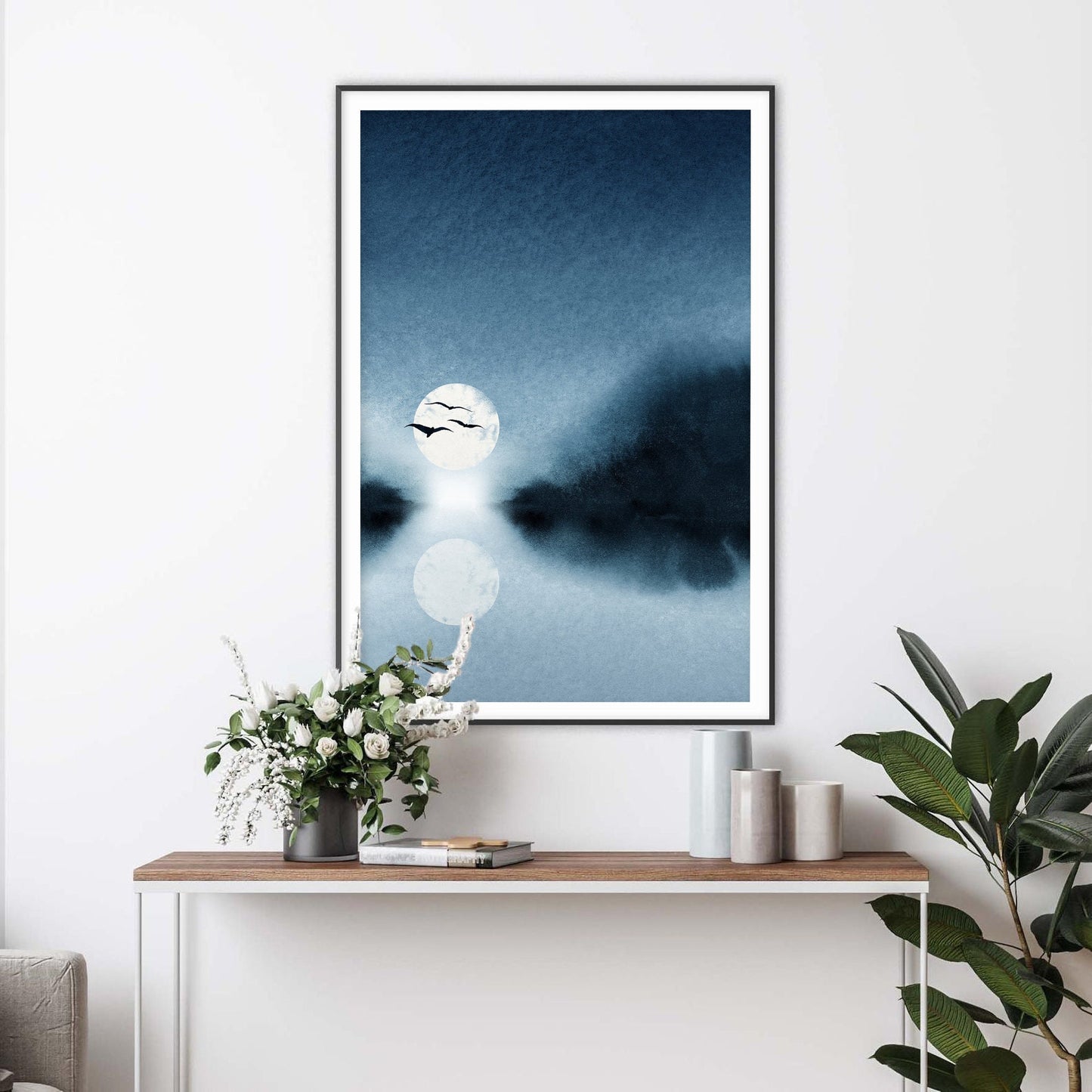 Moonlit Cloudscape Art Print