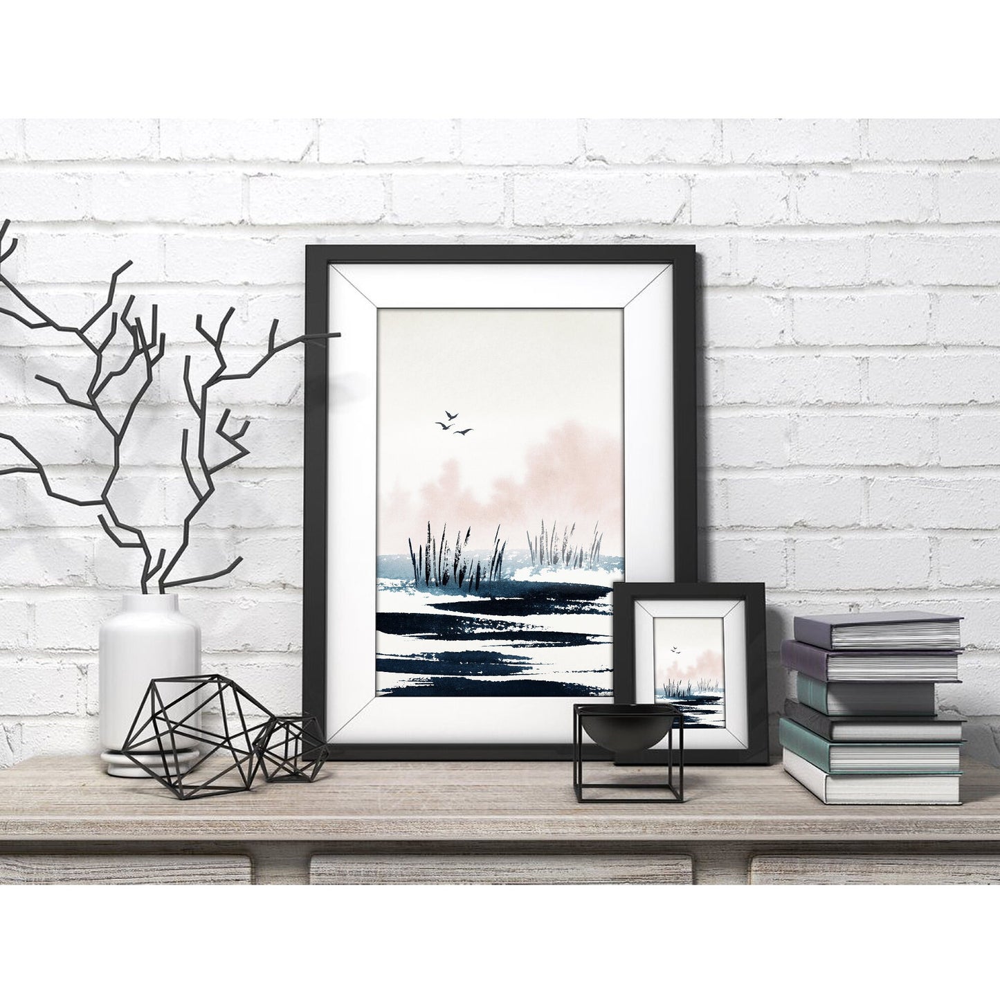 Misty Lake Sunrise Art Print