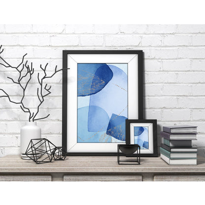 Sapphire Geometric Watercolor Art Print