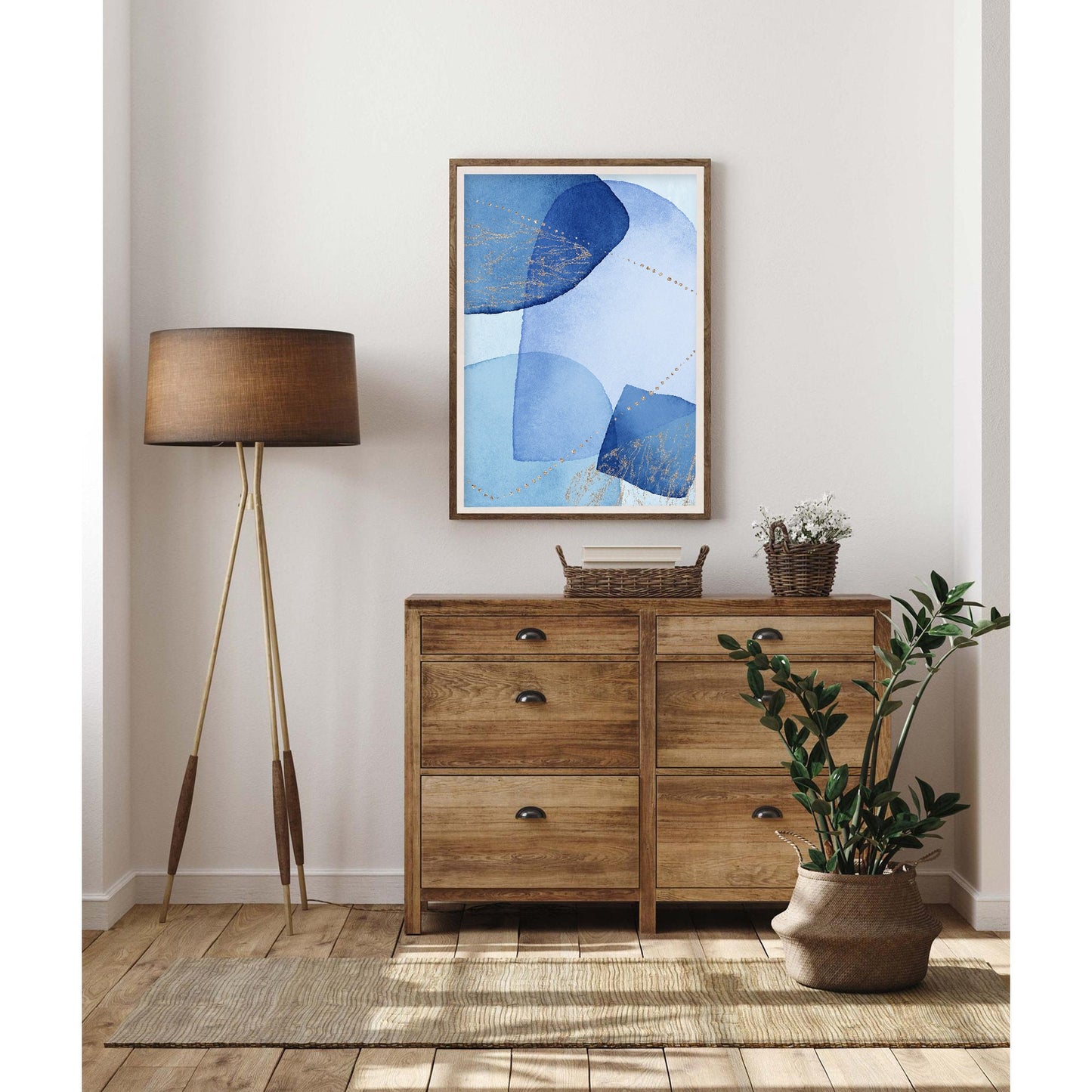 Sapphire Geometric Watercolor Art Print